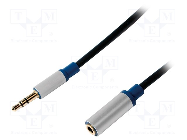 Cable; Jack 3.5mm socket,Jack 3.5mm plug; 1.5m; black