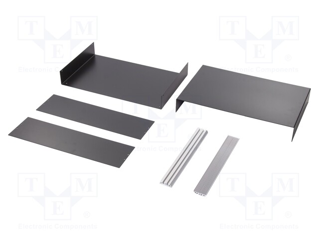 Enclosure: with panel; X: 474mm; Y: 300mm; Z: 134mm; aluminium; black