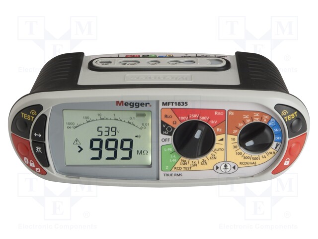 Meter: appliance meter; LCD,with a backlit; 10k÷1000MΩ; IP54