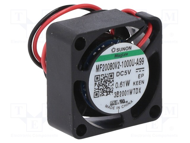 Fan: DC; axial; 5VDC; 20x20x8mm; 2.21m3/h; 21dBA; Vapo; 12000rpm