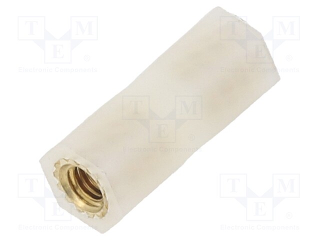 Screwed spacer sleeve; cylindrical; polyamide; M3; 15mm