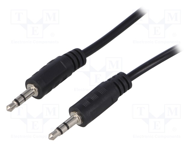 Cable; Jack 3.5mm plug,both sides; 5m; black