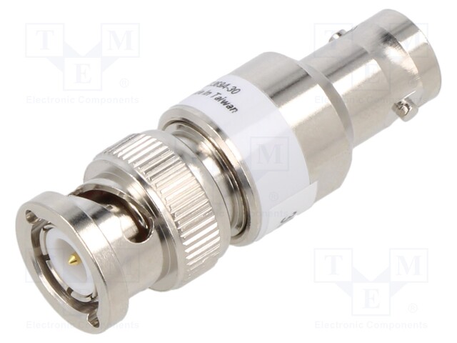 Attenuator; BNC socket,BNC plug; 50Ω; 30dB; 4GHz; 42.6mm