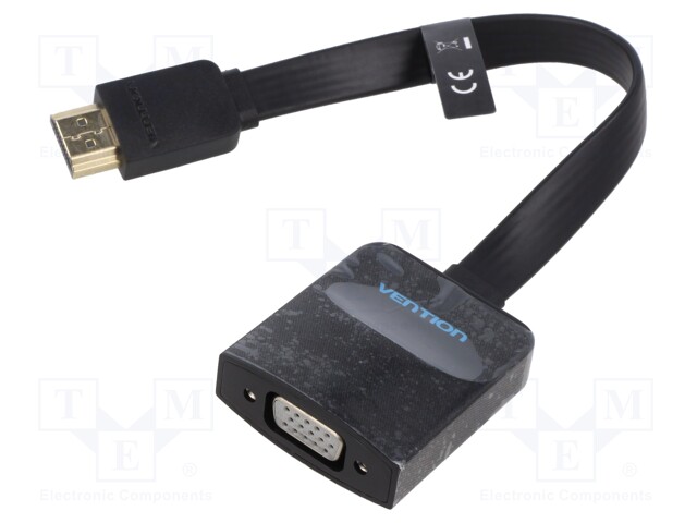 Converter; HDMI 1.4,flat; D-Sub 15pin HD socket,HDMI plug