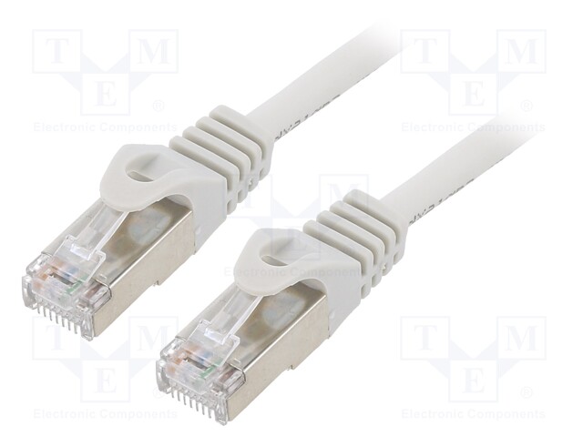 Patch cord; F/UTP; 6; stranded; CCA; PVC; grey; Len: 2m; RJ45 plug