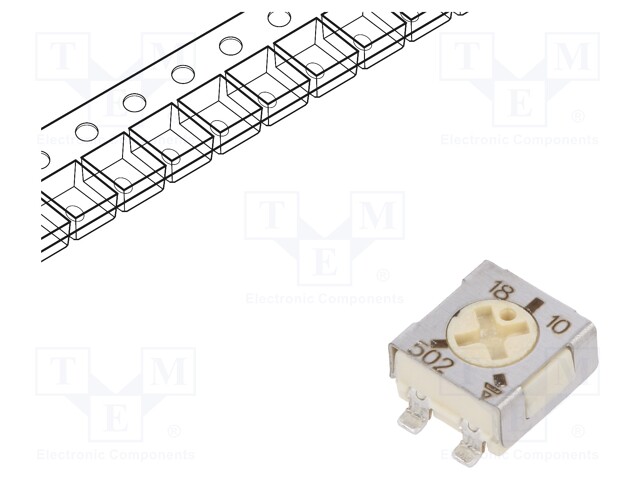 Potentiometer: mounting; single turn; 5kΩ; 250mW; SMD; ±20%; linear