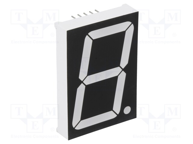 Display: LED; 7-segment; 38.1mm; 1.5"; No.char: 1; amber; 90mcd