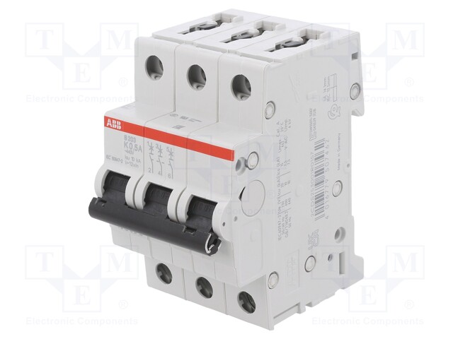 Circuit breaker; 400VAC; 0.5A; Poles: 3; DIN; Charact: K; IP20