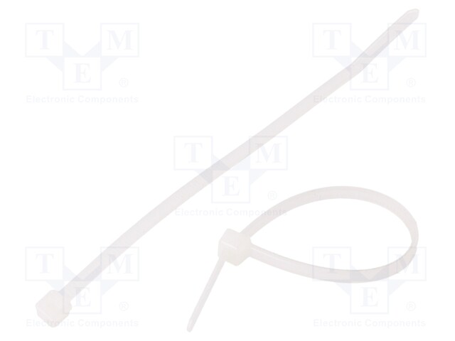 Cable tie; L: 100mm; W: 2.5mm; polyamide; 80N; natural; Ømax: 22mm