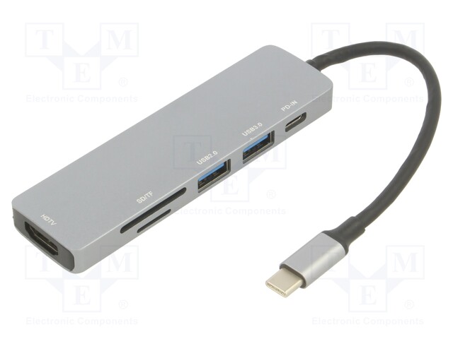 Adapter; USB 3.0; nickel plated; black; 5Gbps; aluminium; PVC