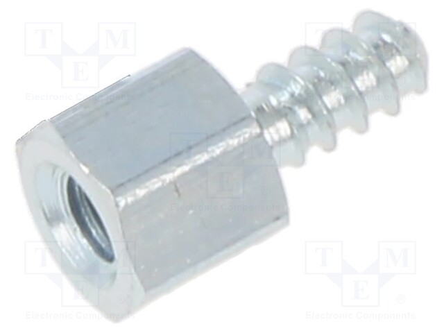 Screwed spacer sleeve; 5mm; Int.thread: M3; Ext.thread: ST2,9