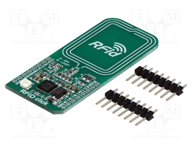 Click board; RFID; SPI,UART; CR95HF; mikroBUS connector; 3.3/5VDC