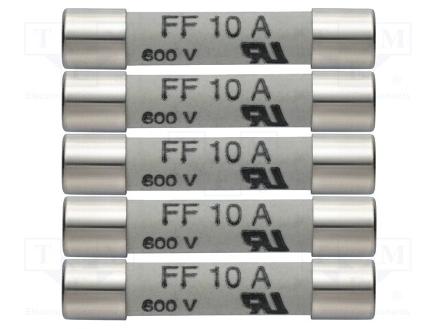 Fuse; 12g; 6x32mm; TESTO760-1,TESTO760-2; 600V; 10A; 5pcs.