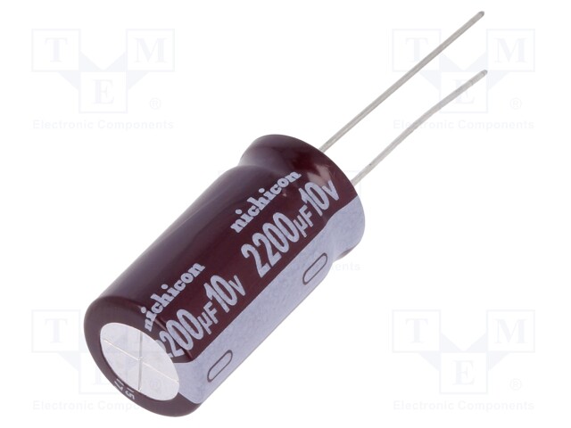 Capacitor: electrolytic; low impedance; THT; 2200uF; 10VDC; ±20%