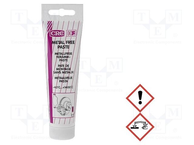 Grease; white; paste; tube; METAL FREE PASTE; 100g; -40÷1400°C