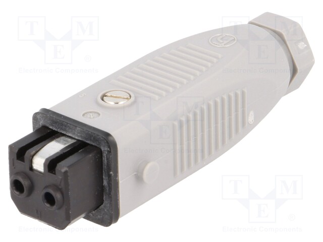 Connector: rectangular; ST; plug; female; PIN: 2; tinned; IP54; 16A