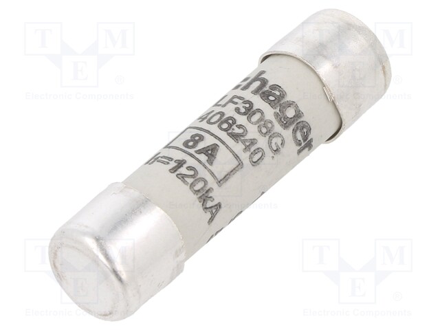 Fuse: fuse; gG,time-lag; 8A; 500VAC; cylindrical,industrial