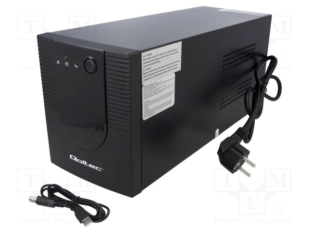 Power supply: UPS; 375x138x165mm; 1.2kW; 2kVA; 12.3kg; Ubatt: 12V