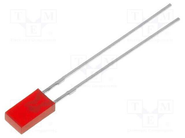 LED; rectangular; 3.9x1.9mm; red; 3÷6mcd; 110°; Front: flat; 20mA