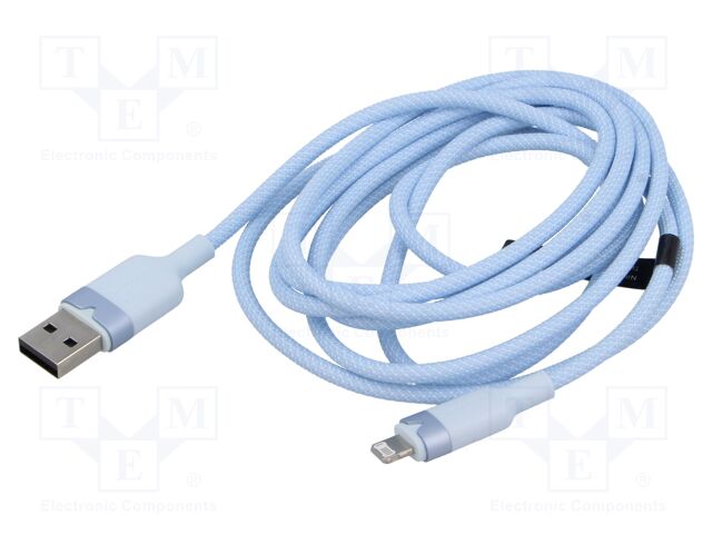 Cable; Apple Lightning plug,USB A socket; nickel plated; 2m