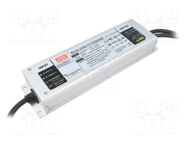 Power supply: switched-mode; LED; 239.4W; 114÷228VDC; 525÷1050mA