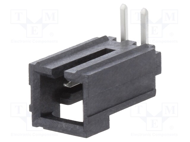 Socket; wire-board; male; SL; 2.54mm; PIN: 2; THT; tinned; angled 90°