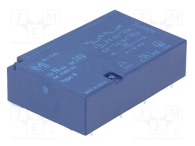 Relay: electromagnetic; SPST-NO x4 + SPST-NC x2; Ucoil: 24VDC