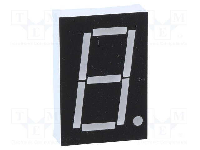 Display: LED; 7-segment; 26mm; 1"; No.char: 1; yellow; 15mcd; anode