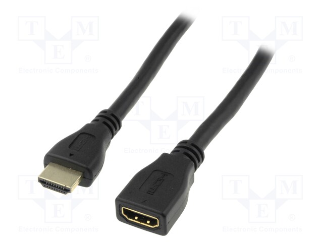 Cable; HDMI 1.4; HDMI socket,HDMI plug; 2m; black