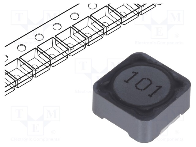 Inductor: wire; SMD; 100uH; 1.3A; 160mΩ; 12x12x6mm; ±20%; -40÷125°C