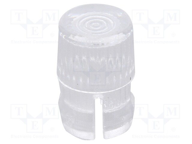 LED lens; round; Mat: polycarbonate; transparent; 3mm; Front: flat