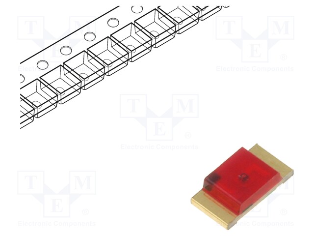 LED; SMD; 1206; red; 55÷80mcd; 3.2x1.6x0.75mm; 120°; 1.85÷2.5V; 20mA