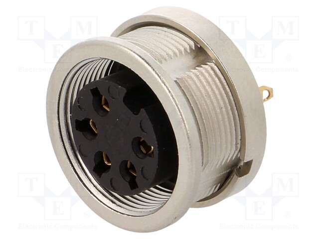 Connector: M16; female; IP68; socket; soldering; 250V; PIN: 5; 5A