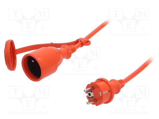 Extension lead; Sockets: 1; PVC; orange; 3x1,5mm2; 40m; 16A