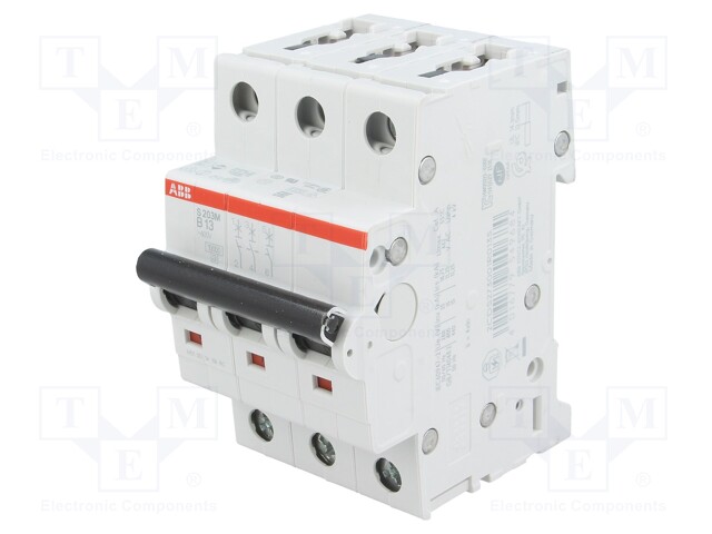 Circuit breaker; 400VAC; Inom: 13A; Poles: 3; DIN; Charact: B; 10kA