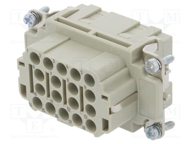 Connector: rectangular; female; EPIC H-EE; PIN: 18; 18+PE; 16A; 500V