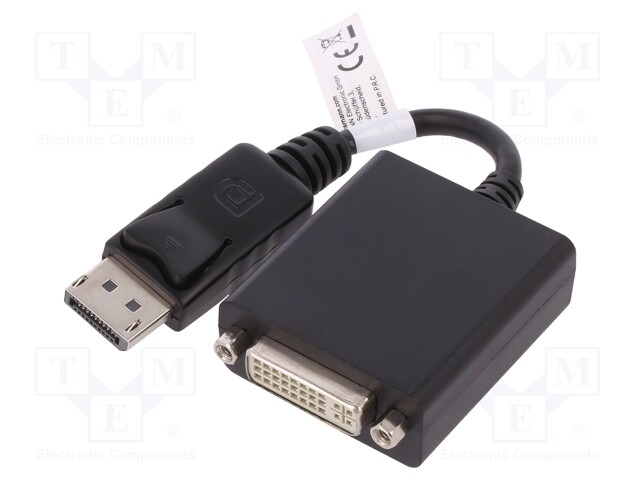 Adapter; DisplayPort plug,DVI-I (24+5) socket; 150mm; black