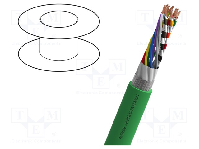 Wire: test lead cable; 12x0,22mm2; PUR; green; stranded; Cu,tinned