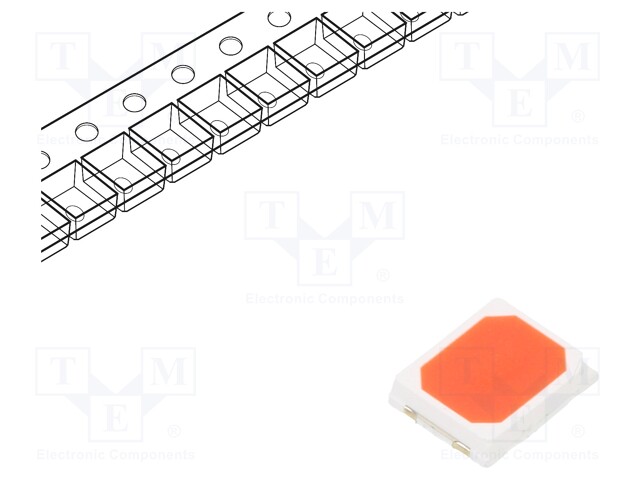 LED; SMD; 2835; red; 10÷20lm; 3.5x2.8x0.8mm; 120°; 3÷3.4V; 150mA