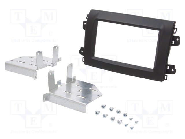 Radio mounting frame; Fiat; 2 DIN; matt black