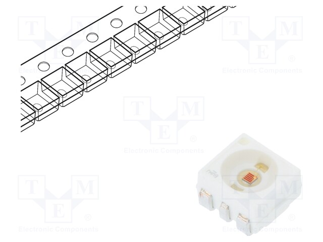 LED; SMD; 3528,PLCC6; yellow; 2800÷7100mcd; 3.5x3.2x2.1mm; 120°