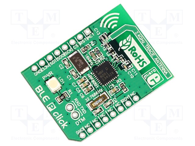 Click board; Bluetooth; SPI; nRF8001; mikroBUS connector; 3.3VDC