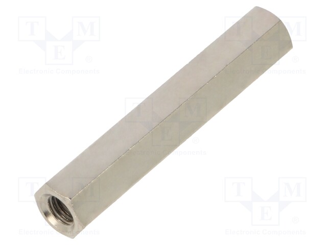 Screwed spacer sleeve; Int.thread: M5; 45mm; hexagonal; brass