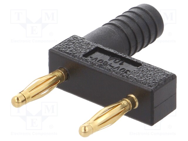 Stackable safety shunt; 10A; black; Plating: gold-plated; 32.2mm