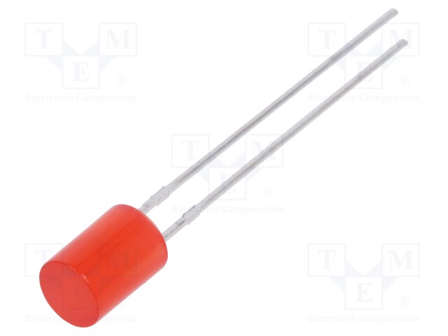 LED; 5mm; red; 70÷120mcd; 130°; Front: flat; without flange