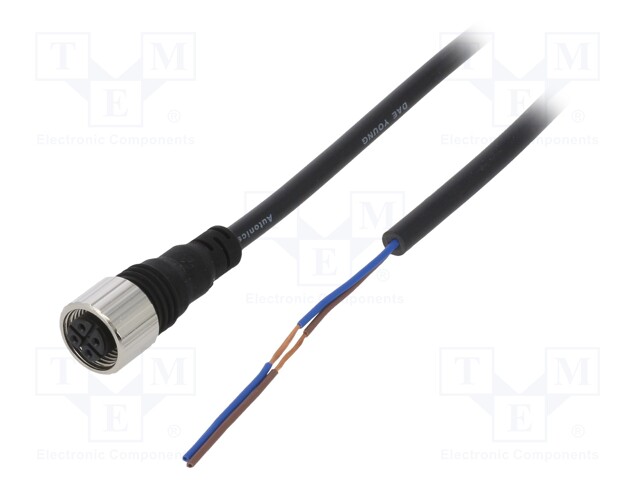 Connection lead; M12; PIN: 2; straight; 2m; plug; Insulation: PVC