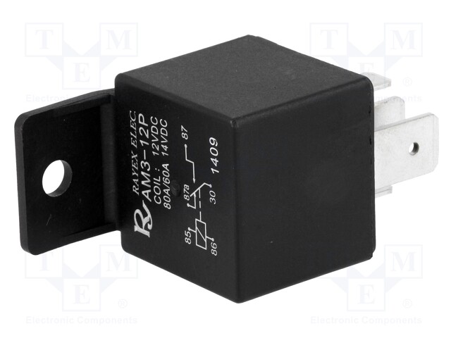 Relay: electromagnetic; SPDT; Ucoil: 12VDC; 80A; automotive; 1.8W