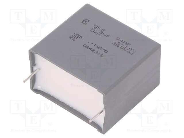 Capacitor: polypropylene; 3.3uF; ESR: 5.3mΩ; C4AF; THT; ±10%; 38V/μs