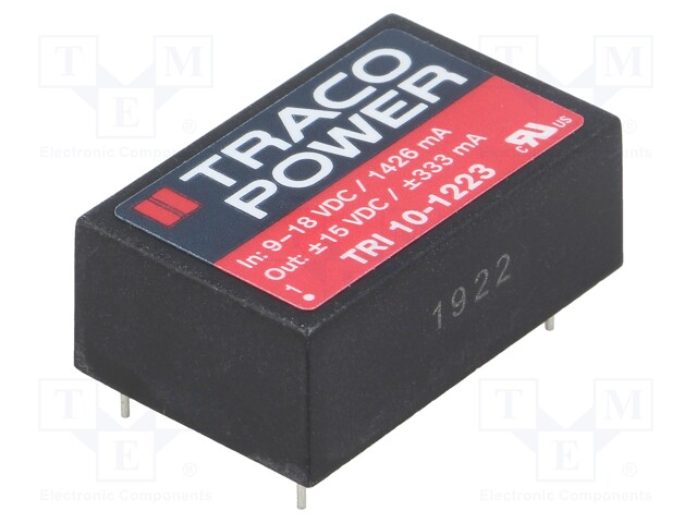 Converter: DC/DC; 10W; Uin: 9÷18V; Uout: 15VDC; Uout2: -15VDC; DIP24