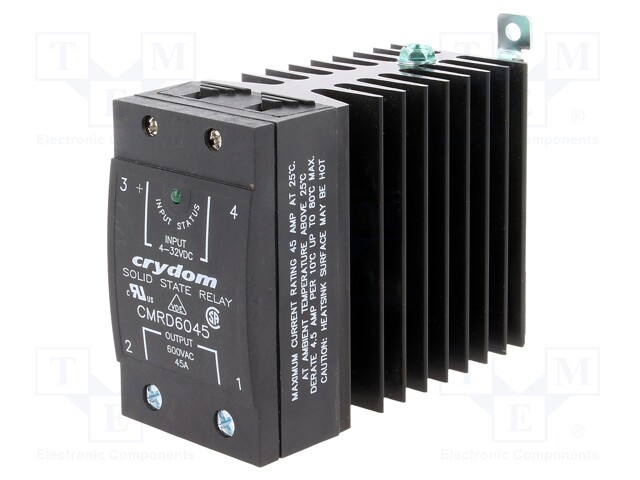 Relay: solid state; Ucntrl: 4÷32VDC; 45A; 48÷660VAC; DIN,on panel